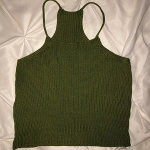 Forest green sweater tank top